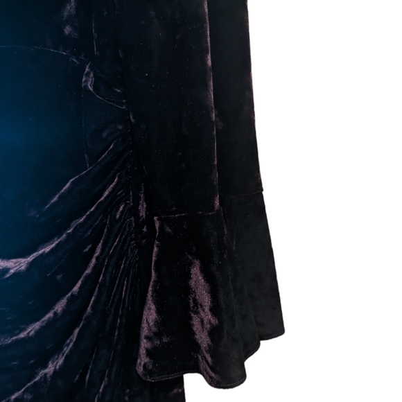 RALPH LAUREN dark purple velvet faux wrap flattering cocktail dress NWOT sz 14 - Picture 8 of 9